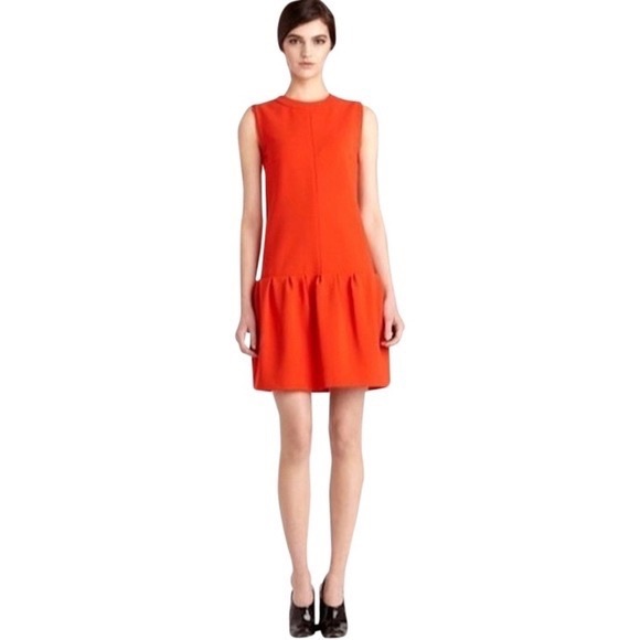 Diane von Furstenberg Maeryn Drop Waist Dress Burnt Orange - Picture 9 of 11